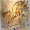 Hoops jumper equine painting Lisa Marie Bishop