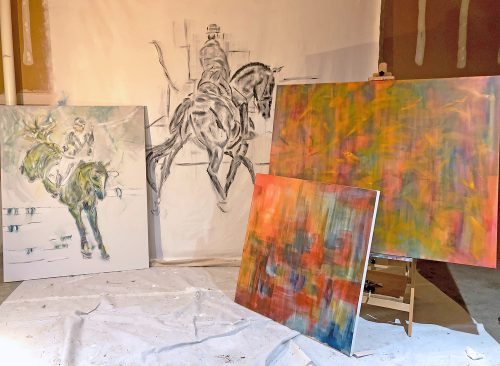 equestrian abstract paintings Lisa Marie Bishop
